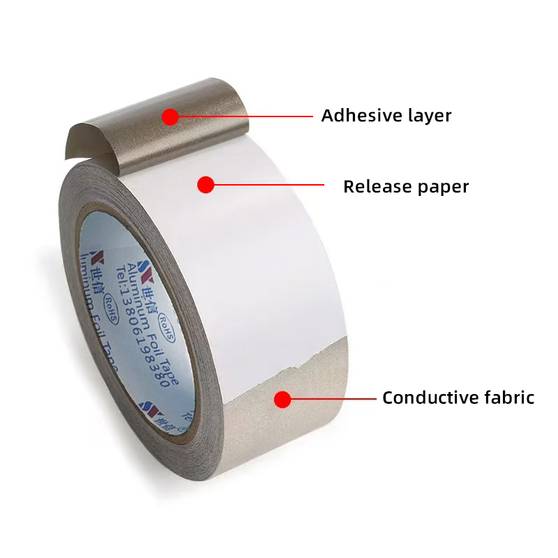 Gray plain weave conductive cloth tape Gray plain weave conductive cloth tape